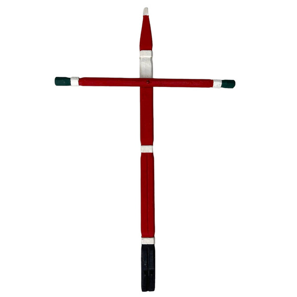 Wooden Stick Santa Ornament With Movable Arms 10.5" - Picture 4 of 8